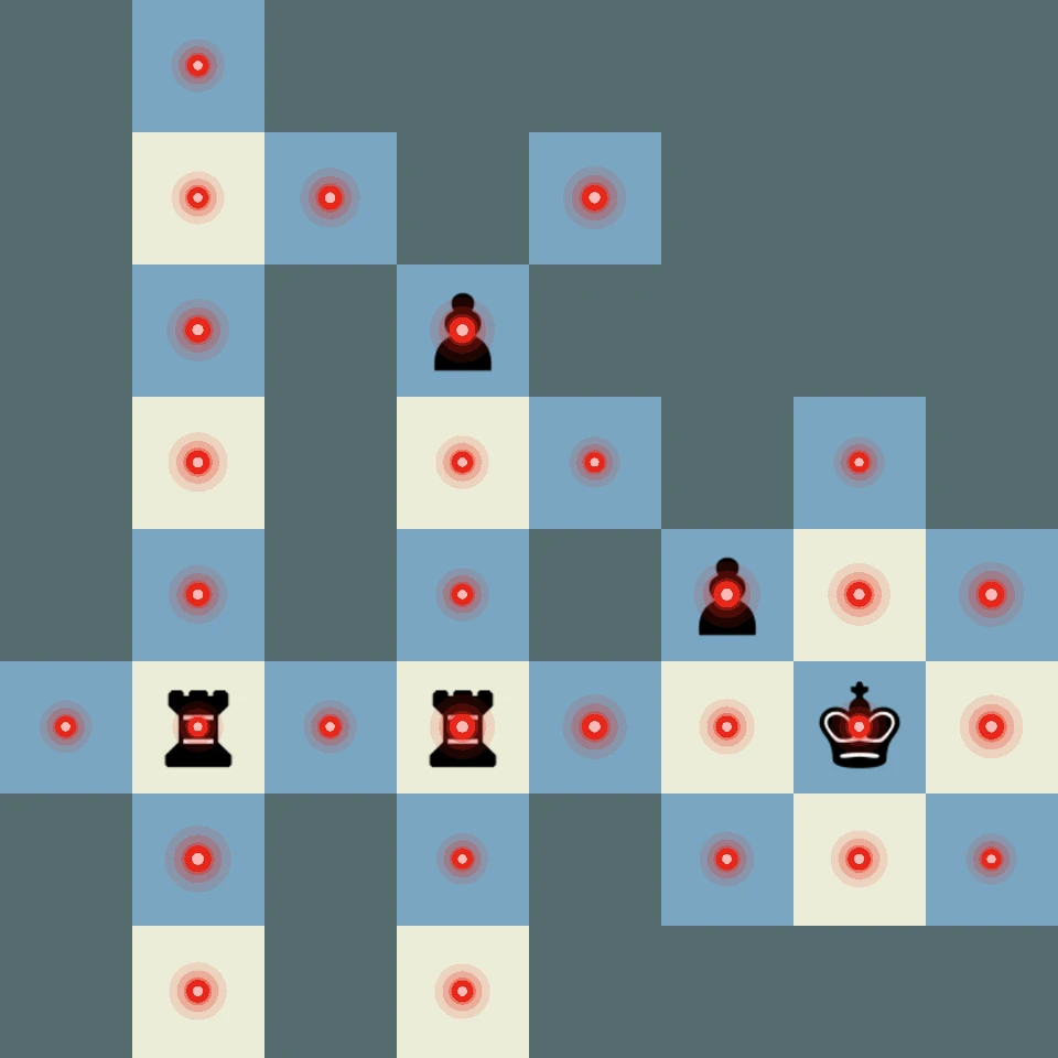 Un vrai plateau de Cover of Knight : 30 cases couvertes avec une solution à 16 points.
