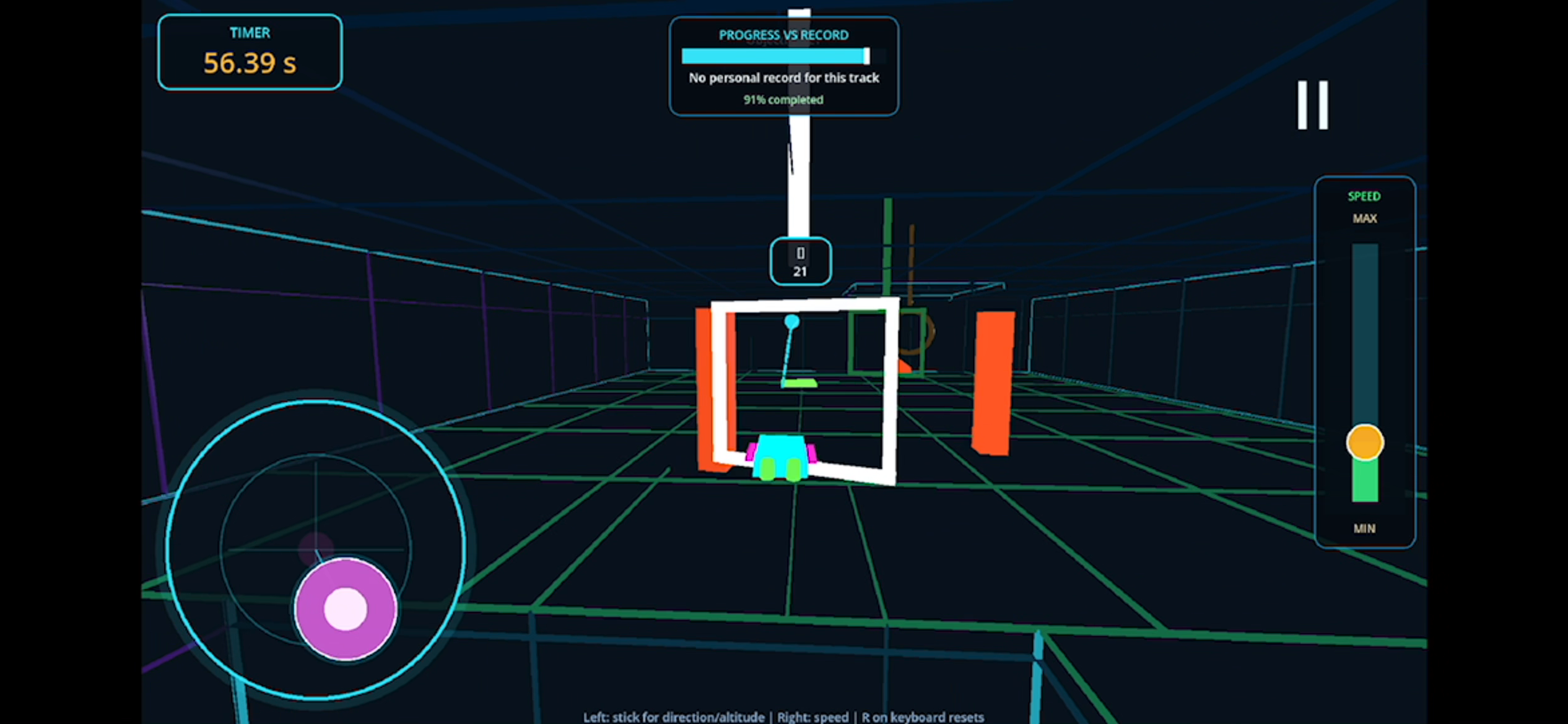 Gyroloop drone approaching a numbered gate on a neon circuit